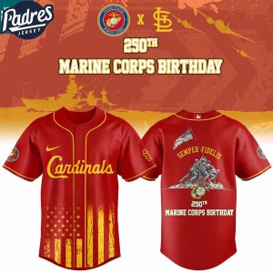 St Louis Cardinals Marine Corps 250th Birthday Semper Fidelis 2025 Baseball Jersey