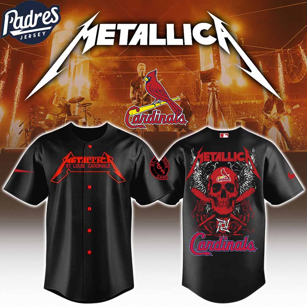 St. Louis Cardinals x MLB Metallica Baseball Jersey St. Louis Cardinals x MLB Metallica Baseball Jersey