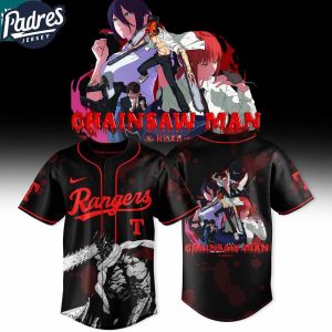 Texas Rangers Chainsaw Man The Movie Reze Arc 2025 Bomb Devil Baseball Jersey