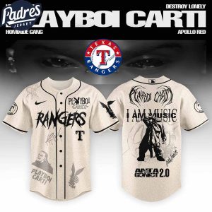 Texas Rangers MLB x Playboi Carti Antagonist Tour Custom Baseball Jersey