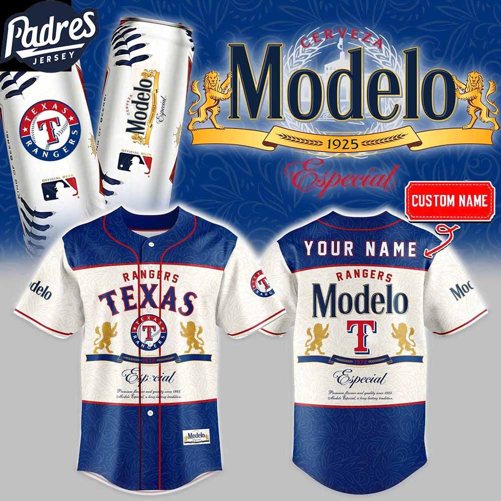 Texas Rangers Modelo American’s Beer 2025 Personalized Baseball Jersey Texas Rangers Modelo American’s Beer 2025 Personalized Baseball Jersey