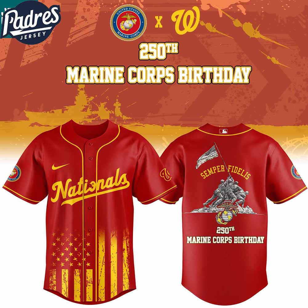 Washington Nationals Marine Corps 250th Birthday Semper Fidelis 2025 Baseball Jersey Washington Nationals Marine Corps 250th Birthday Semper Fidelis 2025 Baseball Jersey
