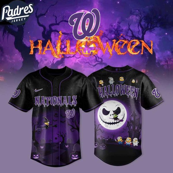 Washington Nationals Minions Halloween The Night Before Christmas 2025 Baseball Jersey